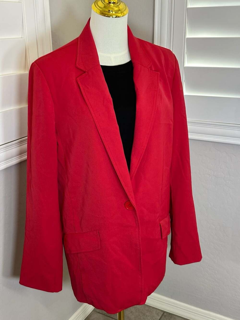 Max Studio London Red Single Button Blazer Jacket